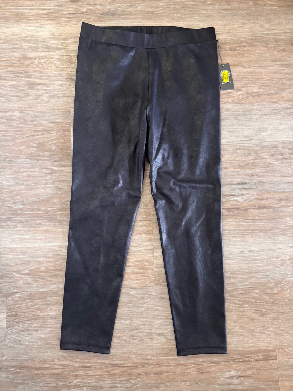 Vince Camuto | NWT Size L Cracked Leather Look High Waist Leggings w/ Back Seam